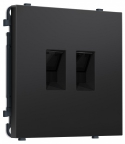 Розетка двойная Ethernet RJ-45 и со шторками, без рамки Ambrella Volt MS MS812110 в интернет-магазине "Галерея света"