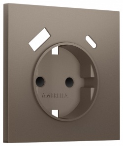 Накладка для розетки с заземлением и со шторками и 2хUSB type A и C Ambrella Volt SIGMA SP6400 в интернет-магазине "Галерея света"