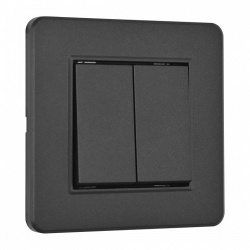 Выключатель двухклавишный Arte Milano SET16-1 SET16-1-30-2 black в интернет-магазине "Галерея света"