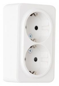 Розетка двойная с заземлением Arte Milano am-310 310.40-2.white в интернет-магазине "Галерея света"
