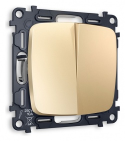 Выключатель проходной двухклавишный без рамки Ambrella Volt OMEGA MO603020 в интернет-магазине "Галерея света"