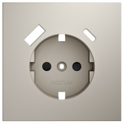 Накладка для розетки с заземлением и со шторками и 2хUSB type A и C Voltum S70 VLS001003 в интернет-магазине "Галерея света"