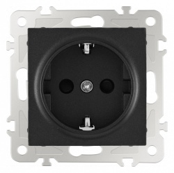 Розетка с заземлением и со шторкой, без рамки Arte Milano am-206 206.40-1.black в интернет-магазине "Галерея света"