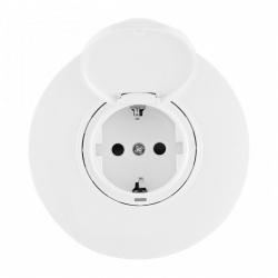 Розетка с заземлением и шторкой, с крышкой Arte Milano SET08-1 SET08-1-41-1 white в интернет-магазине "Галерея света"