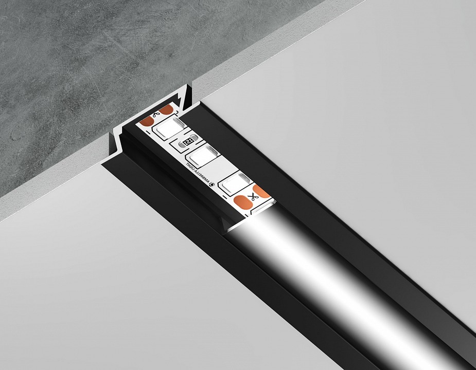 Профиль встраиваемый Ambrella Light GP GP1001BK/BK в интернет-магазине "Галерея света"