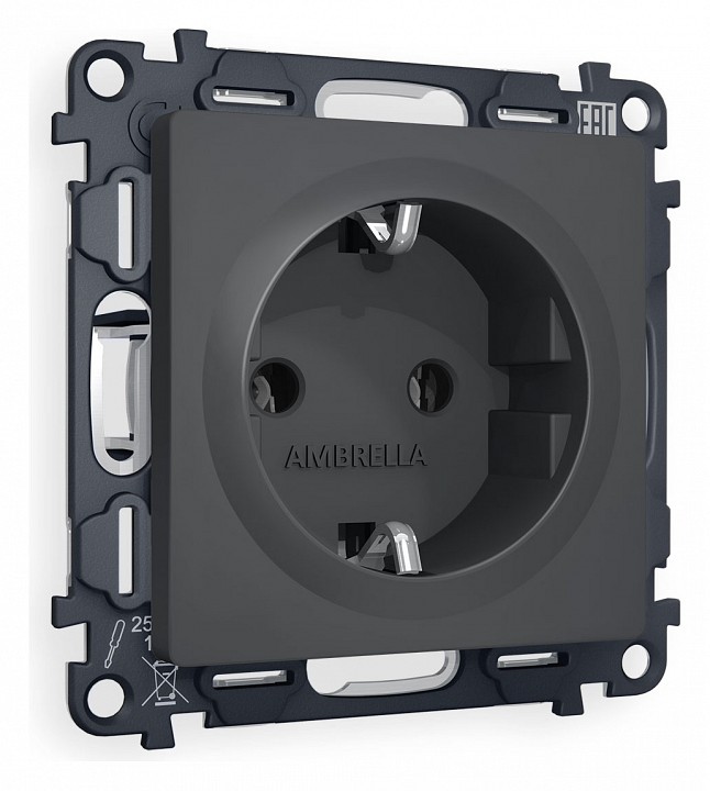 Розетка с заземлением, без рамки Ambrella Volt ALFA MA906010 в интернет-магазине "Галерея света"