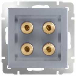 Розетка акустическая без рамки Werkel Серебряный WL06-AUDIOx4 в интернет-магазине "Галерея света"