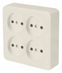 Розетка четверная без заземления Stekker София 49507 в интернет-магазине "Галерея света"