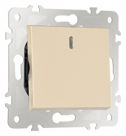 Выключатель перекрестный одноклавишный с подсветкой без рамки Arte Milano 203 203.35-1.shampan в интернет-магазине "Галерея света"
