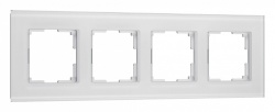 Рамка на 4 поста Werkel Senso (белый, стекло soft-touch) W0043101 в интернет-магазине "Галерея света"