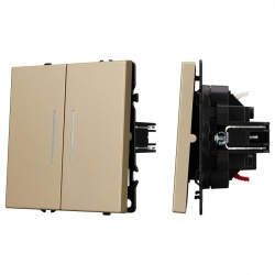 Выключатель проходной двухклавишный без рамки Arlight SWT 054268 в интернет-магазине "Галерея света"