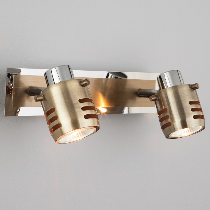 Спот Eurosvet Leonardo 23463/2 хром/бронза античная в интернет-магазине "Галерея света"