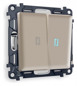 Выключатель проходной двухклавишный с подсветкой Ambrella Volt ALFA MA364040 в интернет-магазине "Галерея света"