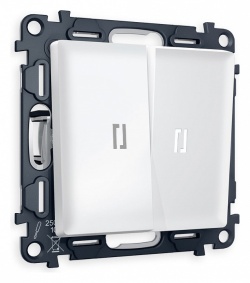 Выключатель проходной двухклавишный с подсветкой Ambrella Volt ALFA MA124035 в интернет-магазине "Галерея света"