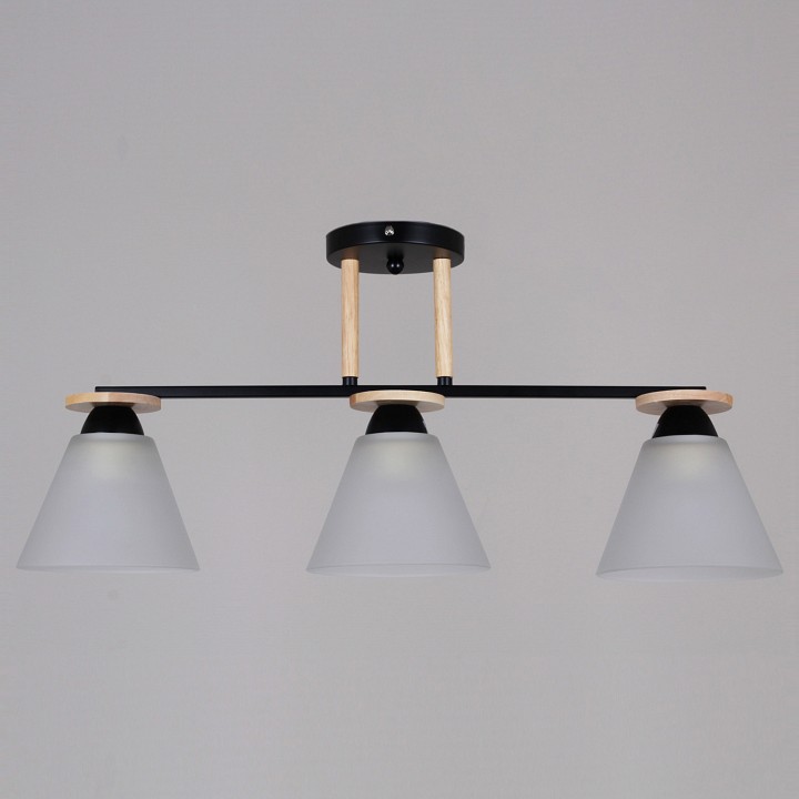 Светильник на штанге 11630-0.3-03 BK+WOOD в интернет-магазине "Галерея света"