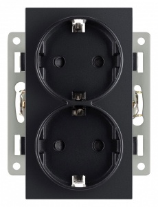 Розетка двойная с заземлением и со шторкой, без рамки Arlight SCT 043765 в интернет-магазине "Галерея света"