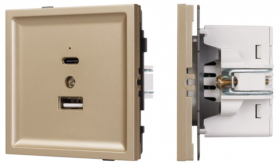 Розетка 2хUSB type A и C без рамки Arlight SCT-TENDO 054537 в интернет-магазине "Галерея света"