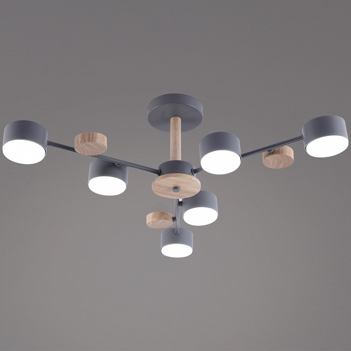Люстра на штанге 03758-0.3-06 GREY+WOOD GX53 в интернет-магазине "Галерея света"