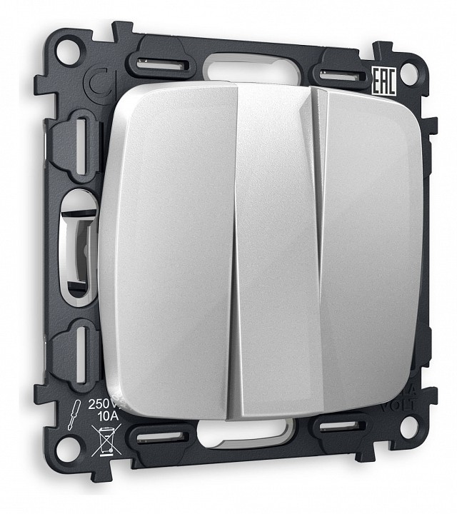 Выключатель трехклавишный без рамки Ambrella Volt OMEGA MO405010 в интернет-магазине "Галерея света"