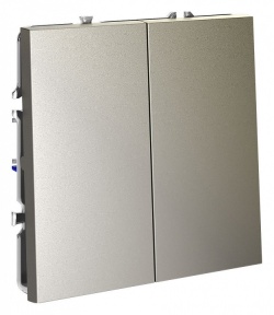 Выключатель двухклавишный без рамки Voltum S70 VLS020104 в интернет-магазине "Галерея света"