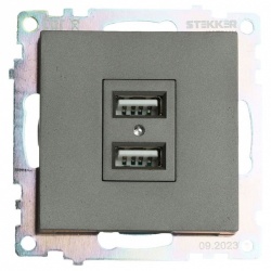 Розетка USB type A без рамки Stekker Катрин 49422 в интернет-магазине "Галерея света"
