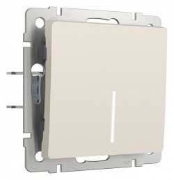 Выключатель одноклавишный с подсветкой без рамки Werkel айвори матовый W1110162 в интернет-магазине "Галерея света"
