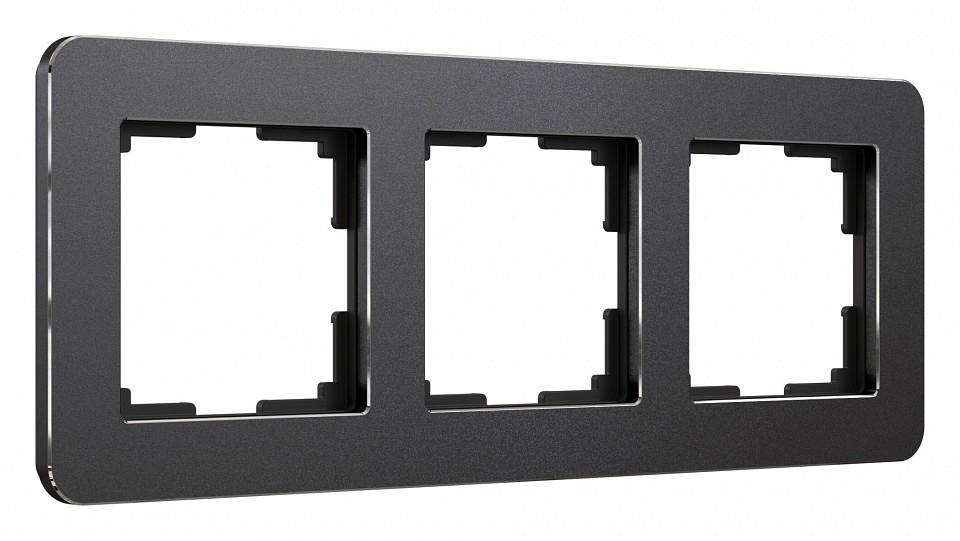 Рамка на 3 поста Werkel Platinum (черный алюминий) W0032608 в интернет-магазине "Галерея света"