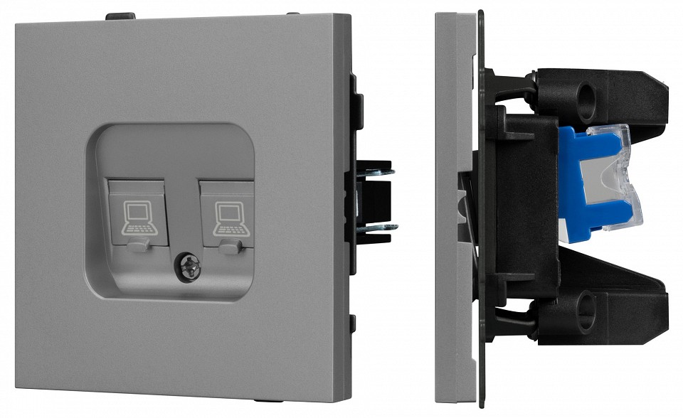 Розетка двойная Ethernet RJ-45 и со шторками, без рамки Arlight SCT-TENDO 054102 в интернет-магазине "Галерея света"