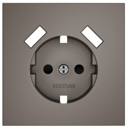 Накладка для розетки с заземлением и со шторками и 2хUSB type A Voltum S70 VLS000914 в интернет-магазине "Галерея света"