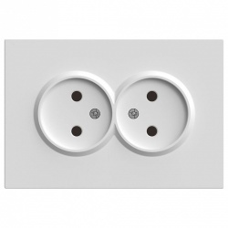 Розетка двойная без заземления и со шторкой Stekker Эмили 49877 в интернет-магазине "Галерея света"