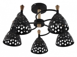 Люстра на штанге 01515-0.3-05 BK+WOOD в интернет-магазине "Галерея света"