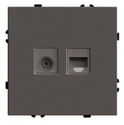 ТВ-розетка и розетка Ethernet RJ-45 без рамки Stekker Эмили 49924 в интернет-магазине "Галерея света"