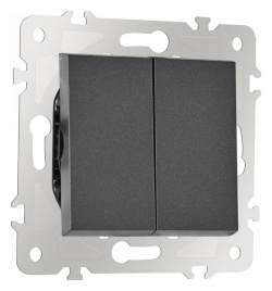 Выключатель проходной двухклавишный без рамки Arte Milano 203 203.32-2.black в интернет-магазине "Галерея света"