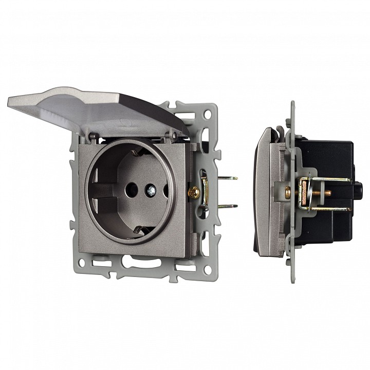 Розетка влагозащищенная с заземлением и со шторкой, без рамки с крышкой Arlight SCT 043747 в интернет-магазине "Галерея света"