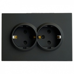 Розетка двойная с заземлением и со шторкой Stekker Эмили 49856 в интернет-магазине "Галерея света"