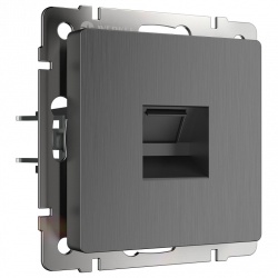 Розетка Ethernet RJ-45 без рамки Werkel графит рифленый W1181004 в интернет-магазине "Галерея света"