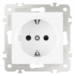 Розетка с заземлением и со шторкой, без рамки Arte Milano am-206 206.40-1.white в интернет-магазине "Галерея света"