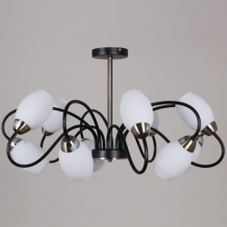 Люстра на штанге 01270-1 01270-0.3-10B BK+AB в интернет-магазине "Галерея света"