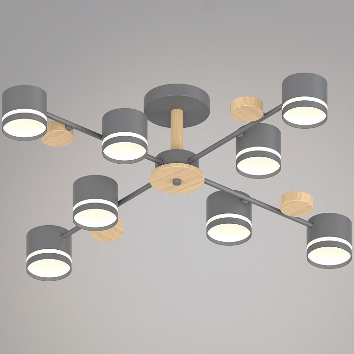 Люстра на штанге 68730-0.3-08 GX53 GREY+WOOD в интернет-магазине "Галерея света"
