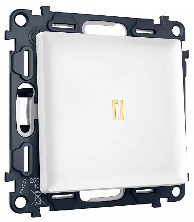 Выключатель самовозвратный одноклавишный с подсветкой, без рамки Ambrella Volt MA MA122050 в интернет-магазине "Галерея света"