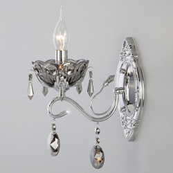 Бра Eurosvet Teodore 10103/1 хром/дымчатый хрусталь Strotskis в интернет-магазине "Галерея света"