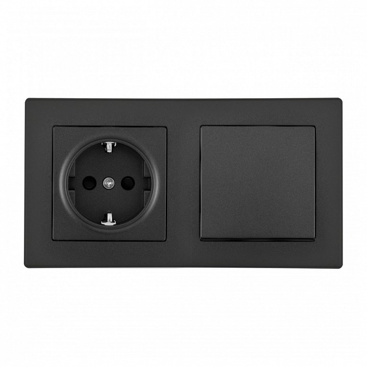 Блок с розеткой и выключателем Arte Milano SET06-2 SET06-2-30-1-40-1 black в интернет-магазине "Галерея света"