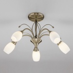 Люстра на штанге Eurosvet Ginevra 30280/5 античная бронза в интернет-магазине "Галерея света"