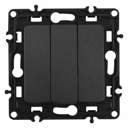 Выключатель трехклавишный без рамки Arte Milano 217 217.30-3.black в интернет-магазине "Галерея света"