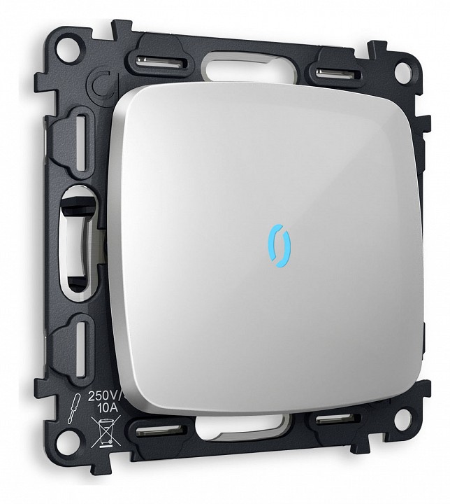 Выключатель проходной одноклавишный с подсветкой без рамки Ambrella Volt OMEGA MO402040 в интернет-магазине "Галерея света"