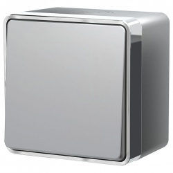 Выключатель одноклавишный влагозащищенный Werkel Gallant (серебряный) W5010206 в интернет-магазине "Галерея света"