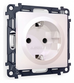 Розетка с заземлением и со шторкой, без рамки Ambrella Volt ALFA MA207010 в интернет-магазине "Галерея света"