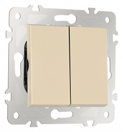 Выключатель проходной двухклавишный без рамки Arte Milano 203 203.32-2.shampan в интернет-магазине "Галерея света"