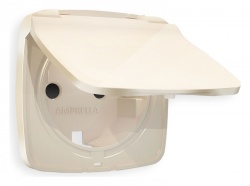 Накладка для розетки влагозащищенной с заземлением и со шторками с крышкой Ambrella Volt OMEGA OP3080 в интернет-магазине "Галерея света"