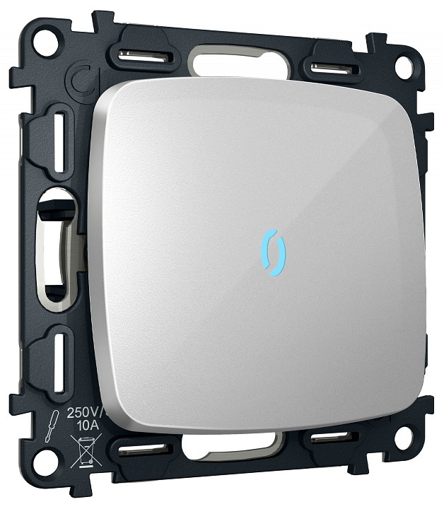 Выключатель самовозвратный одноклавишный с подсветкой, без рамки Ambrella Volt MO MO402060 в интернет-магазине "Галерея света"